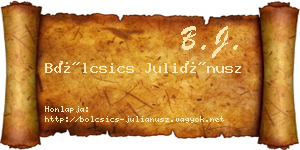Bölcsics Juliánusz névjegykártya